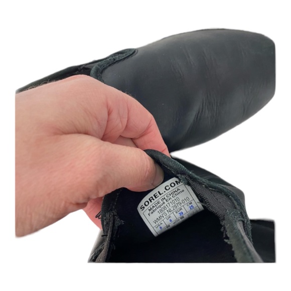 Sorel Campsneak Black Leather Casual Sneakers Slip-on Shoes 8 - Picture 9 of 9